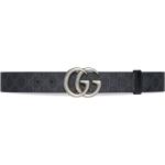 Cinturones negros de lona de lona  largo 75 con logo Gucci Marmont para hombre 
