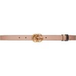 Cinturones dorados de cuero con hebilla  largo 90 con logo Gucci para mujer 