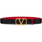 Cinturones negros de cuero con hebilla  largo 70 con logo Valentino Garavani para mujer 