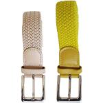 Cinturones elásticos amarillos de cuero largo 120 trenzados con trenzado talla M para hombre 