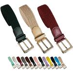 Cinturones elásticos beige de cuero largo 105 trenzados con trenzado talla L para hombre 