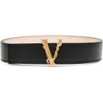 Cinturones negros de cuero con hebilla  largo 75 con logo VERSACE para mujer 