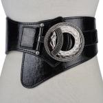 Cinturones elásticos marrones de cuero vintage para mujer 