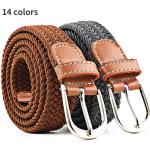 Cinturones elásticos marrones de lona largo 100 trenzados con trenzado talla M para mujer 