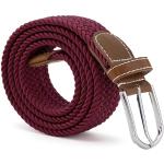 Cinturones elásticos burdeos largo 110 trenzados con trenzado talla XS para mujer 