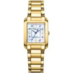 Relojes dorados de acero inoxidable de pulsera impermeables Solar Zafiro números arábigos Citizen Eco Drive para mujer 