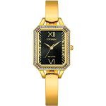 Relojes dorados de cristal de pulsera impermeables Citizen para mujer 
