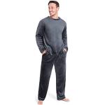 Pijamas polar grises de poliester tallas grandes talla XL para hombre 