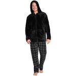 Pijamas polar negros de poliester tallas grandes talla L para hombre 
