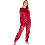 Pijamas polar rojos de poliester con lunares talla S para mujer 