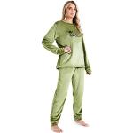 Pijamas polar verdes de poliester talla L para mujer 