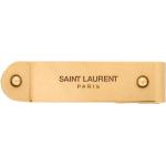 Tarjetero dorados con logo Saint Laurent Paris para hombre 