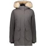 Abrigos grises de sintético con capucha  rebajados impermeables, transpirables acolchados CMP talla L para mujer 