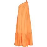 Vestidos naranja de poliamida de verano con escote asimétrico con volantes talla L para mujer 