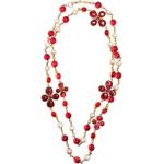 Collares rojos fluorescentes de metal de perlas chanel Talla Única para mujer 