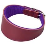 Collar Galgo Cuero Superfelt - Granate / Púrpura L