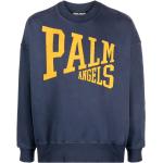 Sudaderas estampadas azul marino de algodón rebajadas manga larga con cuello redondo college con logo Palm Angels talla M para hombre 