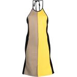 Vestidos halter amarillos de algodón rebajados sin mangas con cuello halter de punto Sunnei con lazo para mujer 