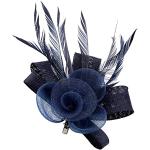 Horquillas azul marino de lino para novia vintage floreadas para mujer 