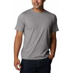 Camisetas deportivas grises de poliester rebajadas con cuello redondo con logo Columbia talla S para hombre 