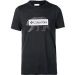 Camisetas deportivas negras de poliester manga corta transpirables con logo Columbia con motivo de oso talla M para hombre 