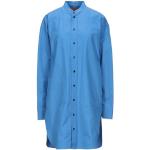 Camisas azules de algodón cuello Mao manga larga talla XS para mujer 