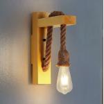 Lámparas marrones de madera de rosca E27 de pared rebajadas vintage 