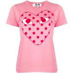 Camisetas deportivas rosas manga corta con cuello redondo con lunares Comme des Garçons PLAY talla XS para mujer 