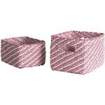 Cestas rosas de papel de almacenaje con asas trenzadas Compactor 