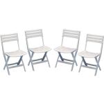 Conjuntos de 4 sillas blancas plegables 