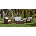 Muebles marrones de goma de jardín rebajados modernos HEVEA para 4 personas 