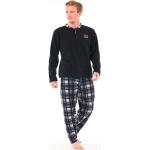 Pijamas polar negros de poliester tallas grandes a cuadros talla XXL para hombre 