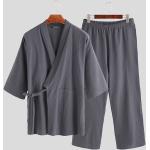 Pantalones azul marino de algodón con pijama de verano tallas grandes talla 3XL para hombre 