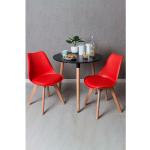 Conjunto de terraza 4 sillas mesa redonda madera teka natural D80