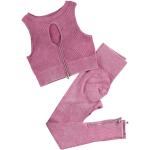 Conjuntos rosas de cuero de lencería de verano informales de punto talla M para mujer 