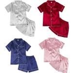 Pijamas de poliester de manga corta infantiles informales 4 años para bebé 