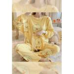 Pijamas amarillos de algodón dos piezas tallas grandes talla 3XL para mujer 