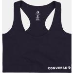 Sujetadores deportivos negros de algodón con cuello redondo transpirables con logo Converse para mujer 