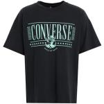 Camisetas negras de algodón de manga corta manga corta con cuello redondo con logo Converse talla L para hombre 