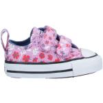 Sneakers lila de goma con velcro Converse con motivo de flores talla 19 para bebé 