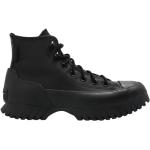Zapatillas negras de cuero con cordones rebajadas con logo Converse talla 38 para mujer 