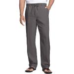 Pantalones grises de algodón de lino de verano talla L para hombre 