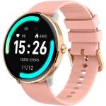 Smartwatches rosas con teléfono con medidor de frecuencia cardíaca Bluetooth para mujer 