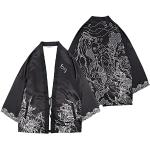Chaquetas Kimono negras de poliester talla M para mujer 