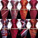 Corbatas rojas de sintético de seda con rayas para hombre 