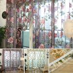 Persianas & cortinas lila de poliester con motivo de flores 