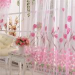 Persianas & cortinas rosas de poliester con motivo de flores 