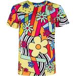 Camisetas multicolor para fiesta hippie talla XL para hombre 