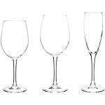 Copas blancas de vidrio de vino en pack de 6 piezas 