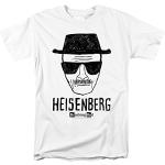 Camisetas deportivas blancas de algodón Breaking Bad Heisenberg / Walter White manga corta con cuello redondo transpirables informales talla L para hombre 